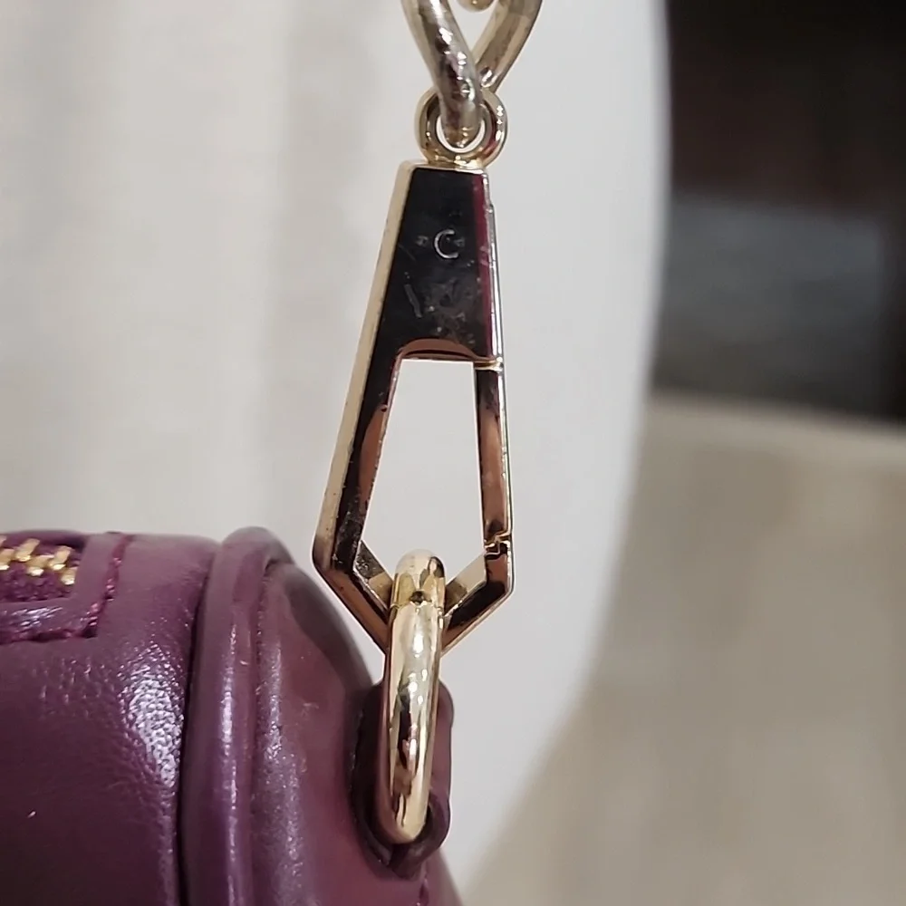 Rebecca Minkoff Zippered Crossbody Bag Chain Strap Leather Gold Hardware